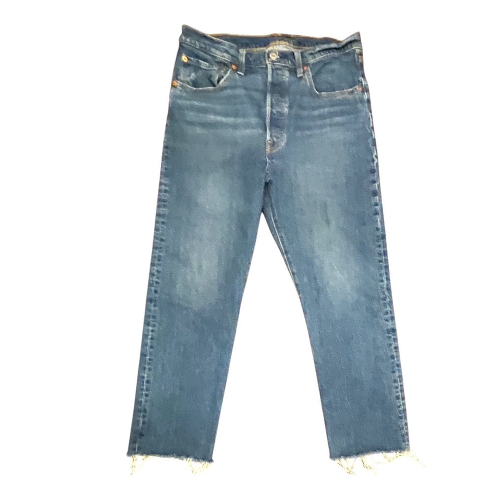 Levis 501 Original Jeans Blue Medium Wash Raw Hem 36200-0161 W31 L26